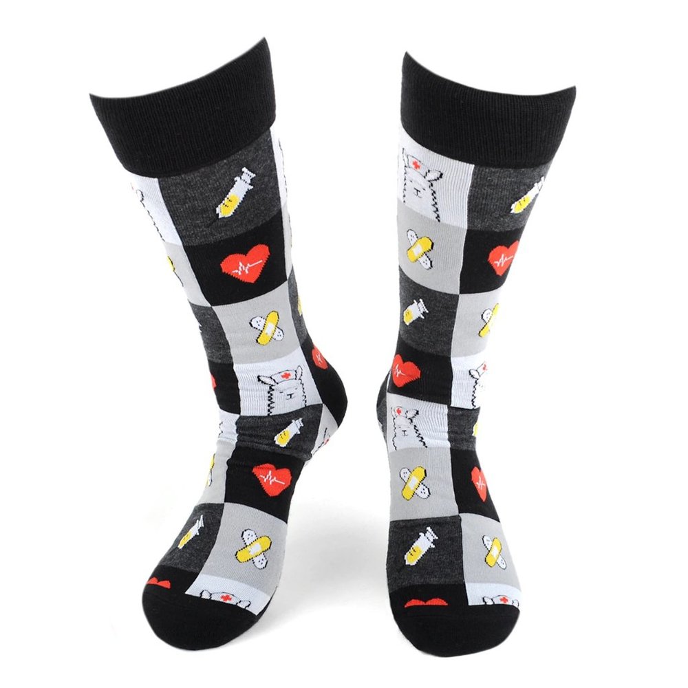 Health Care Heroes Nurse Llama Novelty Socks L/XL - Picture 2 of 10